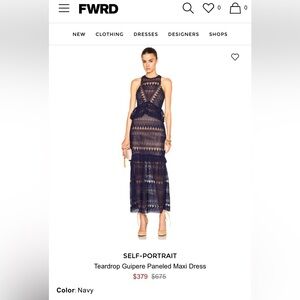 Self-Portrait Teardrop Guipere Paneled Maxi Dress